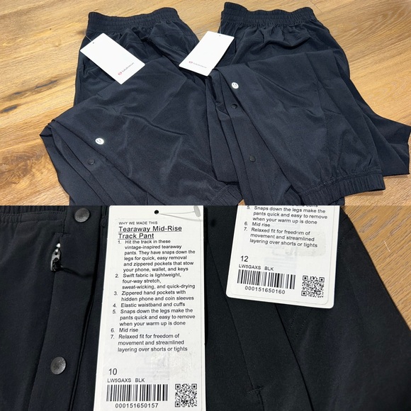 lululemon black jogger track pants NWT - Picture 2 of 15